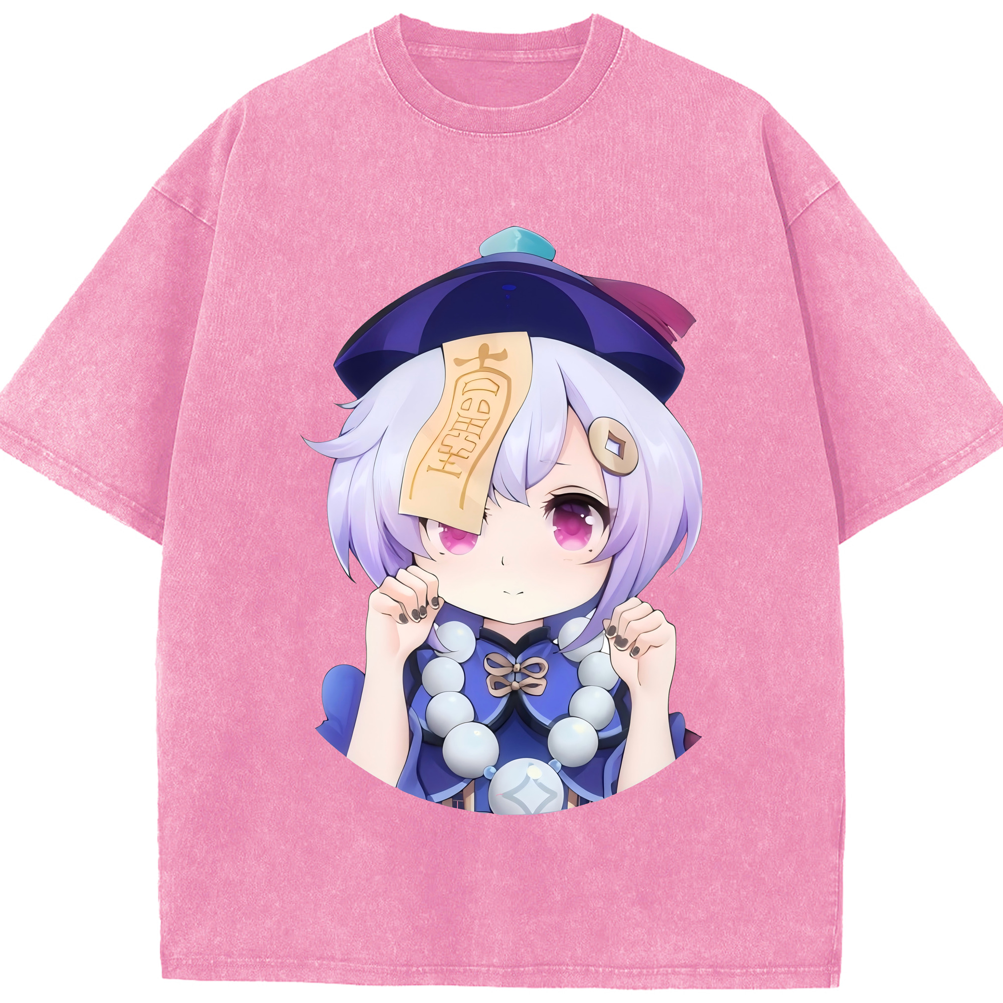 げんし神 七七 なな  genshin Nana 綿100% ヴィンテージ風 半袖Tシャツ（フロントプリント）